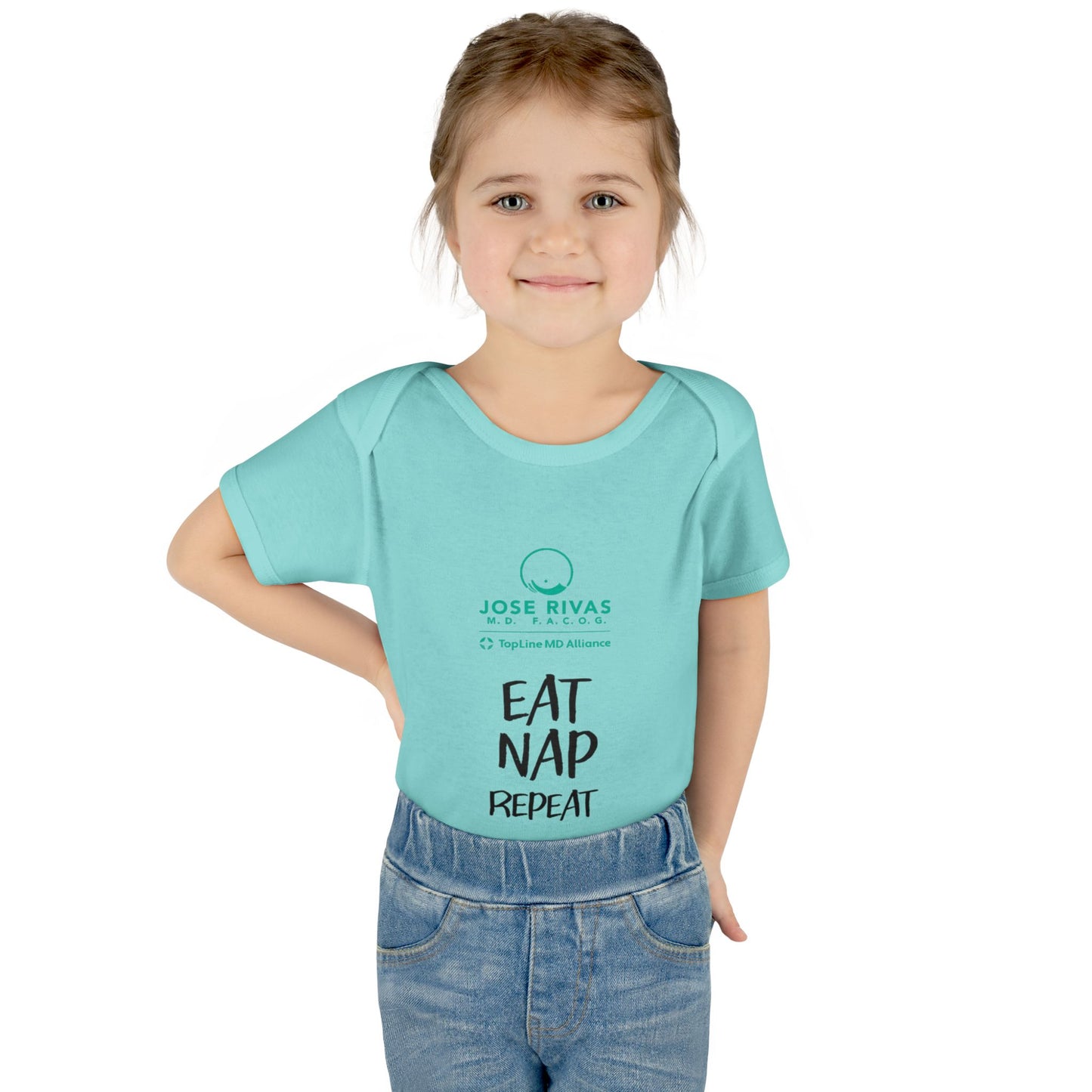 Infant Bodysuit – "Eat Nap Repeat" Cute Baby Onesie, Newborn Gift