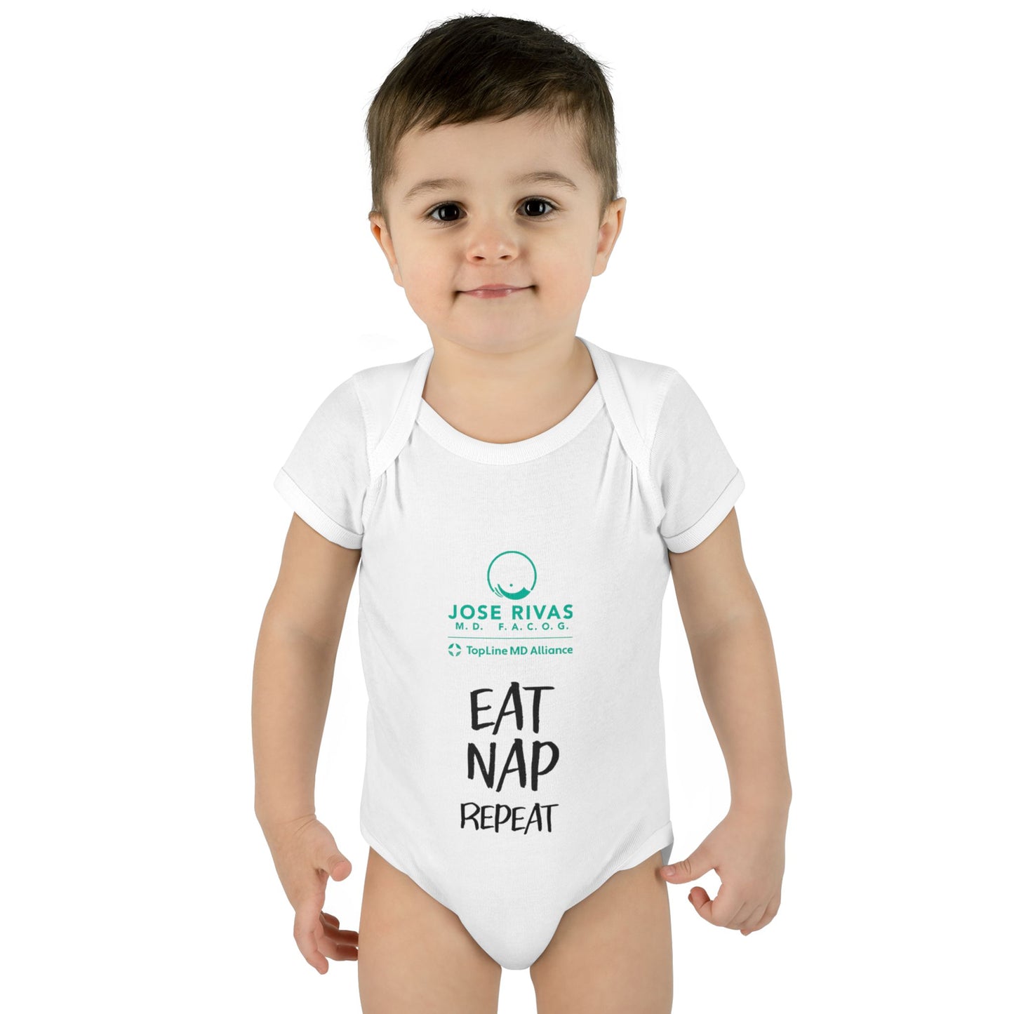 Infant Bodysuit – "Eat Nap Repeat" Cute Baby Onesie, Newborn Gift